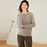 金菊【100%绵羊毛】25秋季新款基础打底圆领长袖插肩袖纯羊毛衫女毛衣