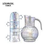 乐唯诗（LOVWISH）星空玻璃水杯高档创意高颜值叠叠杯大容量饮料杯 1壶4杯【极光彩】