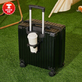 袋鼠（KANGAROO）迷你行李箱女学生小型登机箱男轻音万向轮出差旅行潮流拉杆密码箱 黑色512【带杯架高端登机箱】 2O寸【品牌登机箱】