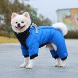 SLPC狗狗衣服冬天保暖中小型犬加厚四脚狗棉衣泰迪柯基小狗幼犬冲锋衣 蓝 XL（适合约12-15斤）