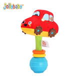 jollybaby婴儿车挂件玩具床铃摇铃婴儿玩具0-3-6-12个月新生儿玩具手摇铃 交通工具-汽车