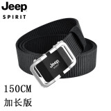 JEEP SPIRIT帆布腰带男青年自动扣休闲编织战术腰带年轻人皮带潮流裤带军训 加长150cm可联系换扣头 120cm