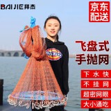 拜杰（BAIJIE） 手抛网飞盘式传统易抛带钢坠轮胎线渔网打渔网撒网 手抛网5.4米（轮胎线）