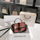 CAEISL & KCIEL小&ck2025新款女包小众原创高级感手提包立体感酒神包结婚包 黑色 专柜高档品质