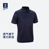 迪卡侬（DECATHLON）Polo衫男女运动T恤夏翻领男短袖宽松半袖公司工服 男款-藏青 S