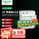 施耐德（Schneider）断路器 梅兰日兰E9系列 2P带漏电保护器漏电保护器空开电闸总闸 2P63A带漏保