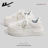 回力女鞋厚底板鞋潮流百搭小白鞋子女休闲运动鞋 1799 白/灰 40