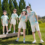 小熊精灵（xiaoxiongjingling）亲子装母女装一家三口四口夏季休闲短袖t恤套装特别的洋气T家庭装 笑脸单件上衣 女宝120码(建议体重45斤左右)