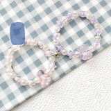 闺蜜感应手链马卡龙色磁吸珠子手环情侣磁吸手链室友手环礼物 【2条磁铁款】紫小熊+粉小熊