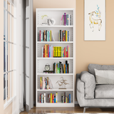 炎恩 书架书柜落地铁艺简易小书架钢制书架现代简约客厅置物柜 开放白色六层1800*650*330mm