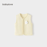 babylove婴儿马甲春秋新生儿衣服外出坎肩小马褂男女宝宝纯棉背心外穿 向阳黄 90 cm