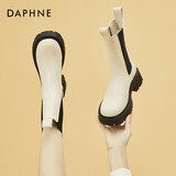 达芙妮厚底短靴女靴马丁靴烟筒靴中筒切尔西靴4622607063米色（加绒）38