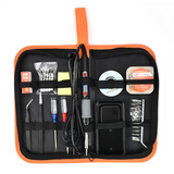 新力泰智能数显恒温电烙铁套装80W可调温内热式洛铁液晶显示屏电子元件大功率维修焊接工具焊锡笔烙铁头 80W数显款【17件套】