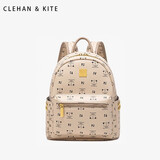 CLEHAN&KITE包包女包2025新款印花双肩包女上课通勤旅行小背包生日礼物送女友 杏色