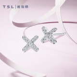 谢瑞麟（TSL） 18K金钻石耳钉无限系列耳环耳饰女款送礼63243母亲节 钻石共18颗，约2.8分
