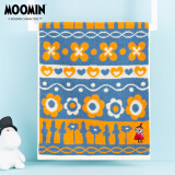姆明（MOOMIN） 长绒棉毛巾 A类毛巾单条装 纯棉洗脸巾 柔软吸水洗澡巾 花朵面巾 花朵毛巾蓝色-47-D1122120 34*80cm