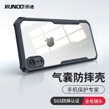 讯迪【气囊防摔壳】适用苹果xs手机壳 iphonexr保护套iPhoneX全包硅胶透明壳防指纹保护壳简约手机套 iPhone XR【黑色-高透款】