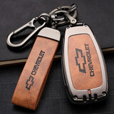 创勋（CHUANGXUN）雪佛兰钥匙套迈锐宝xl包探界者壳科鲁兹扣科鲁泽创酷科沃兹开拓者 雪佛兰智能款  铂金灰+棕色扣带 .