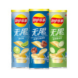 乐事（Lay's） 无限桶装薯片年货双旦休闲食品104g罐装零食礼包办公休闲小吃 104g*3罐 红烧肉+黄瓜味+青柠