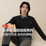 红豆（Hodo）【抗起球】含羊毛假两件毛衣男24秋冬新品发热保暖衬衫领毛衫
