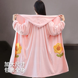 暖优浴巾可穿女士连帽斗篷家用浴衣吸水裹巾秋冬加厚洗澡浴袍速干睡衣 太阳粉:伊芙莉斗篷