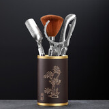 尚言坊 茶道六君子茶盘摆件陶瓷功夫茶勺茶夹家用茶道配件竹茶针 15电木镶铜(知风)凤翔茶道六君子