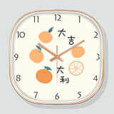 鹏创方形瑞士机芯挂钟客厅家用时尚大气挂墙时钟艺术北欧装饰卧室钟表
