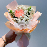 鲜花情同城配送速递单支玫瑰花康乃馨向日葵郁金香鲜花公司用花束 单支粉色康乃馨鲜花（20束起送） 同城配送 支持预约日期