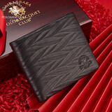 圣大保罗2025男士羊皮钱包男商务柔软羊皮钱夹票夹实用生日七夕情人节礼物 实木礼盒