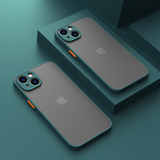 云粼 适用苹果13手机壳磨砂透明iPhone13Pro保护套镜头全包13ProMax防摔壳mini壳 苹果13【暗夜绿+全屏钢化膜】