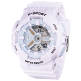 LASIKA儿童手表女孩可爱学生初中防水多功能夜光运动男孩运动表透明个性 F2白天蓝（6-16岁防水夜光闹钟）