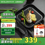 德世朗（DESLON）LINE高端牛排煎锅无涂层不粘家用平底煎烤蛋肉堡西餐专用锅