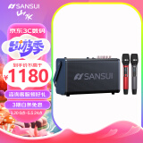 山水（SANSUI）便携式手提乐器音箱广场舞音响带KTV无线话筒小型直播k歌音响移动户外大功率声卡卡拉OK音箱 E73