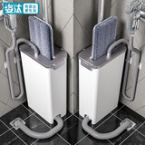 免手洗平板拖把 家用拖布吸水地拖墩布旋转懒人拖地神器一拖净刮刮乐洗衣机拖把桶套装 免手洗平拖【加长进水管】共3块布+84消毒片+挂钩