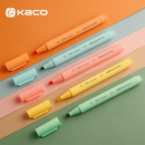【开学必备】KACO淡彩色荧光笔划重点笔不晕染高颜值文具套装彩色标记笔手帐可用水性记号笔混色5支/盒K1045