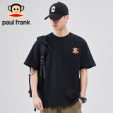 大嘴猴（paul frank）短袖t恤男2024潮牌简约印花宽松男装t恤纯棉重磅240g黑色M