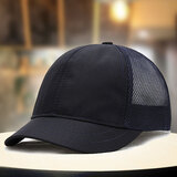 拂晓阁（fuxiaoge）夏季短檐鸭舌帽小沿网帽速干棒球帽夏天防晒透气遮阳帽子短沿短舌 藏青色5CM半网纱蜂窝布速干 均码 可调节(55-60厘米)