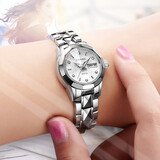 诺申迪（NERSD） 手表女士新品钢带时尚全自动夜光日历机芯防水石英名表礼物名表 3073本色月光白