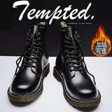 炫步马丁靴男女鞋2023秋冬季高帮工装靴男头真皮特大码464748加绒保暖 668黑黄（八孔单鞋） 41码（皮鞋尺码）