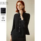 FINITY黑色衬衫春季新款简约设计感轻奢名媛气质长袖上衣女 黑色 L