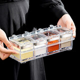 onlycook家用调料罐调味罐调料盒组合套装味精调味盒盐罐厨房用品 带不锈钢包围调味罐套装