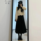 可茵小香风连衣裙女装2025年春季新款套装韩版设计感上衣中长款裙子 图片套装 M