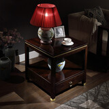 好战友（haozhanyou） 好战友新中式边柜小茶几实木边桌客厅轻奢角柜家用现代简约边柜 黑胡桃木色（正方形款）