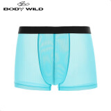 BODYWILD男士内衣透气网纱轻薄舒适装腰平角内裤ZBN23EG4蓝色170