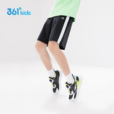 361°361°儿童短裤夏季男童透气运动裤梭织五分裤黑130