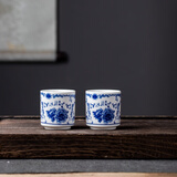 传世瓷 景德镇陶瓷茶壶大容量饭店凉水壶特大号冷水壶青花提梁泡茶壶水壶陶瓷壶凉水壶特大泡茶壶 玲珑心想事成小水杯4个