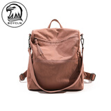 BOYCLN品牌 双肩包女 日系电脑背包尼龙帆布书包大容量旅行包通勤出差包 红粉色