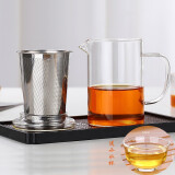 奇思猫玻璃泡茶杯男女茶水分离花茶杯子带把玻璃水杯高硼加厚大容量水杯 带鸭嘴(钢内胆) 450ml