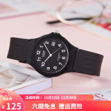 卡西欧（CASIO） 男女手表 学生运动简约石英中性小黑表 百搭休闲时尚小表盘 MW-59-1B 34mm日历款