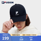 FILAFUSION斐乐潮牌欧阳娜娜同款棒球帽中性休闲鸭舌帽网球运动遮阳帽 深黑-BK XS